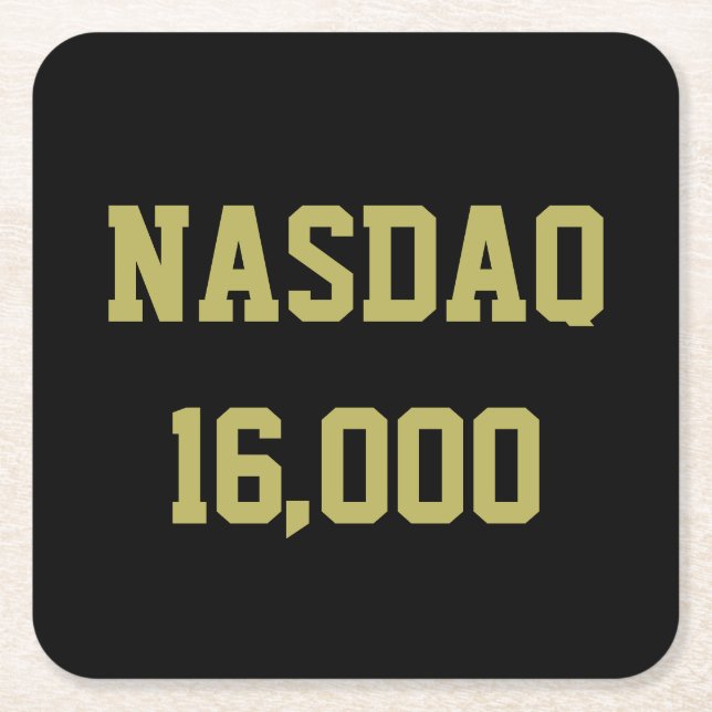Porta-copo De Papel Quadrado NASDAQ 16000 Celebração do mercado de ações (Frente)