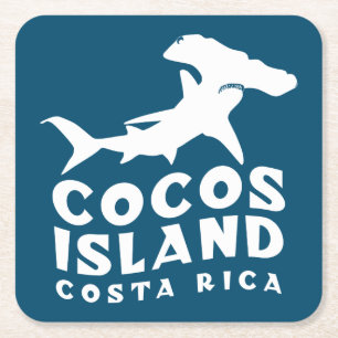 Porta-copo De Papel Quadrado Natação Com Tubarões Na Ilha De Cocos, Costa Rica