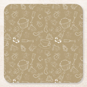 Porta-copo De Papel Quadrado natais vintages Gingercake Man and papais noeis