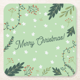 Porta-copo De Papel Quadrado Natal Ano Novo janta Sage porta copos verde