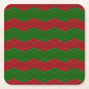 Porta-copo De Papel Quadrado Natal clássico vermelho e verde