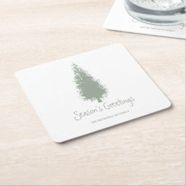 Porta-copo De Papel Quadrado Natal das Árvores da Madeira