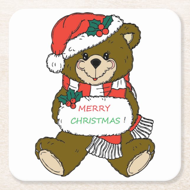 PORTA-COPO DE PAPEL QUADRADO "NATAL DE MERRÍCULA" (Frente)