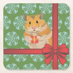 Porta-copo De Papel Quadrado Natal do Hammy