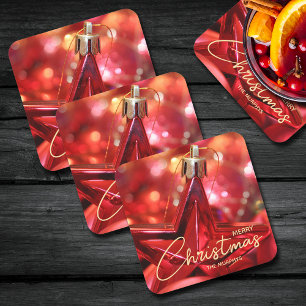 Porta-copo De Papel Quadrado Natal do Ornament Estrela