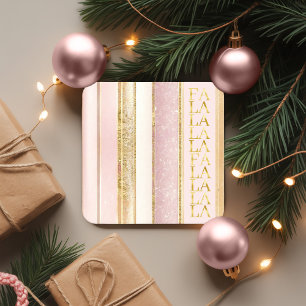 Porta-copo De Papel Quadrado Natal Dourado rosa Fa La Pattern#27 ID1009