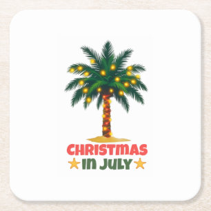 Porta-copo De Papel Quadrado Natal Em Julho