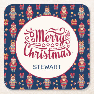 Porta-copo De Papel Quadrado Natal Personalizado