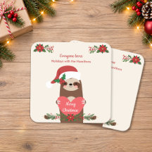 Natal Personalizado Cute Sloth Feliz Natal