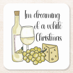 Porta-copo De Papel Quadrado Natal relacionado com o vinho branco