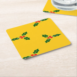 Porta-copo De Papel Quadrado Natal sagrado em laranja