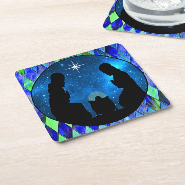 Porta-copo De Papel Quadrado Natividade (Inclinado)