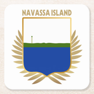 Porta-copo De Papel Quadrado Navassa Island Flag Shield