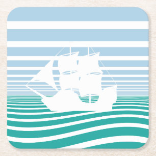 Porta-copo De Papel Quadrado Navio de navegação