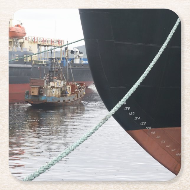 Porta-copo De Papel Quadrado Navios (Frente)