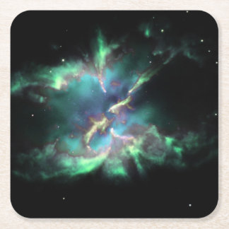 Porta-copo De Papel Quadrado Nebulosa Planetária Verde Menta Servindo Tra