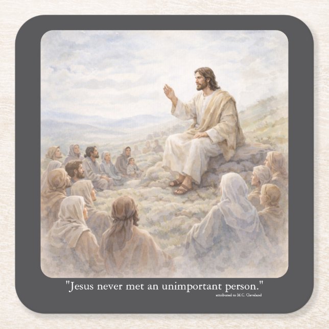 Porta-copo De Papel Quadrado Nenhuma pessoa sem importância (Frente)