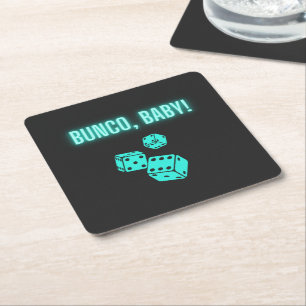 Porta-copo De Papel Quadrado Neon Aqua Bunco Baby