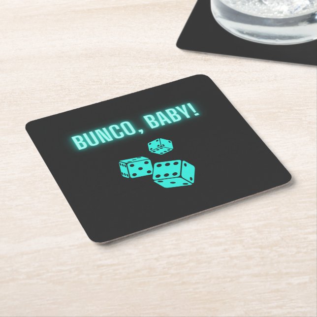 Porta-copo De Papel Quadrado Neon Aqua Bunco Baby (Inclinado)