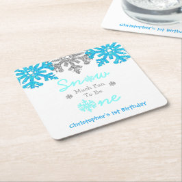 Porta-copo De Papel Quadrado Neve Muito Divertida Para Ser Um primeiro aniversa