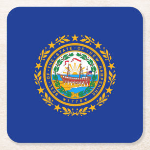 Porta-copo De Papel Quadrado New Hampshire State Flag Design
