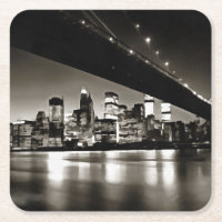 New York preto e branco moderna na noite