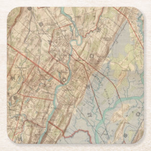 Porta-copo De Papel Quadrado Newark e Paterson, New-jersey