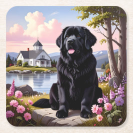 Porta-copo De Papel Quadrado Newfoundland Dog
