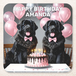 Porta-copo De Papel Quadrado Newland Dog Birthday