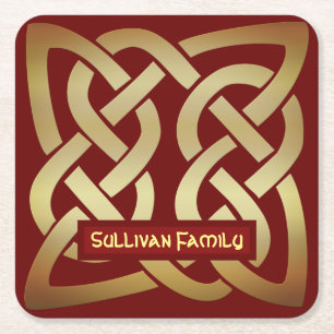 Porta-copo De Papel Quadrado Nó Celular de Tom de Bronze