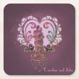 Porta-copo De Papel Quadrado No Embrião do Coração.