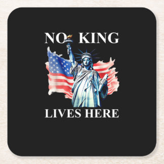 Porta-copo De Papel Quadrado No King Lives in America Freedom Flag Patriotic