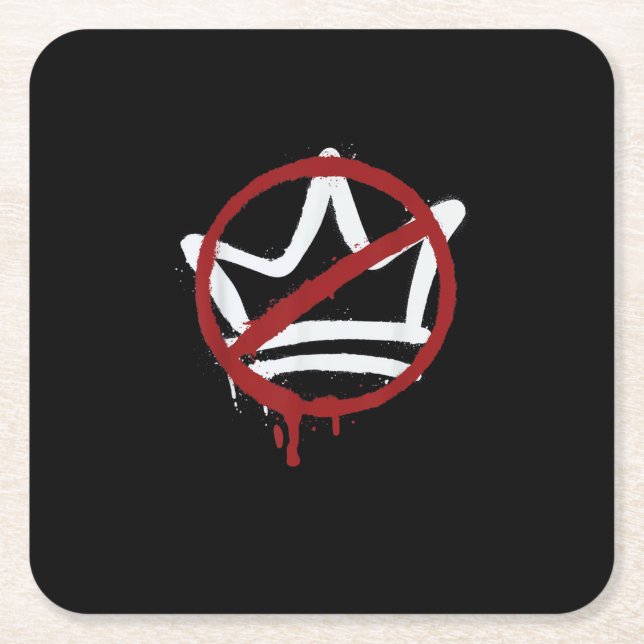 Porta-copo De Papel Quadrado No Kings In America Since 1776 Minimal Clean (Frente)