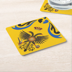 Porta-copo De Papel Quadrado Nobile Contrada dell'Aquila Palio di Siena (Águia)