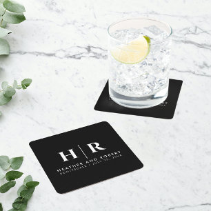 Porta-copo De Papel Quadrado Noiva personalizada e noiva personalizada moderna 