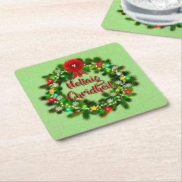 Porta-copo De Papel Quadrado Nollaig Chridheil - Natal Escocês