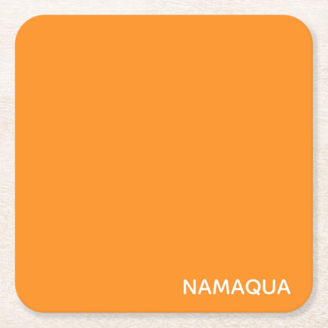 Porta-copo De Papel Quadrado Nome da cor laranja Namaqua (Frente)