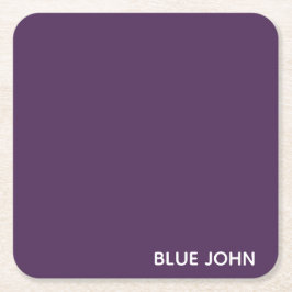 Porta-copo De Papel Quadrado Nome de cor azul John púrpura