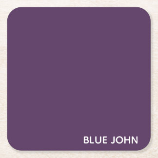 Porta-copo De Papel Quadrado Nome de cor azul John púrpura