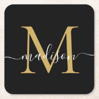 Nome de Script Dourado Clássico do Monograma Moder
