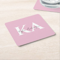 Nome do Monograma Personalizado Cor-de-Rosa Modern