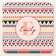 Nome Personalizado Aztec Elegance Quente Padrão Ét