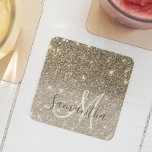 Porta-copo De Papel Quadrado Nome Personalizado do Glitter Glitter Dourado Mode<br><div class="desc">Apresentando nossa coleção de nomes personalizados do Glitter Sparkles Dourado moderno, onde a elegância encontra a personalização. Entra num mundo de beleza mergulhada com a nossa excelente gama de produtos, desenhados para adicionar um toque de luxo à sua vida quotidiana. Nossa coleção mostra a atração cativante de faíscas modernas da...</div>