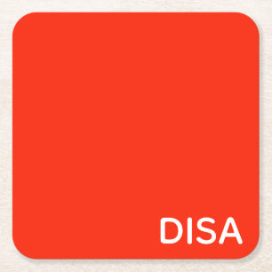 Porta-copo De Papel Quadrado Nome vermelho Disa