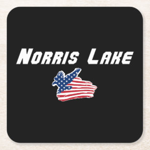 Porta-copo De Papel Quadrado Norris Lake Tennessee Arte Americano da Águia Band