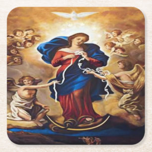 Porta-copo De Papel Quadrado Nossa Senhora Undoer of Knots