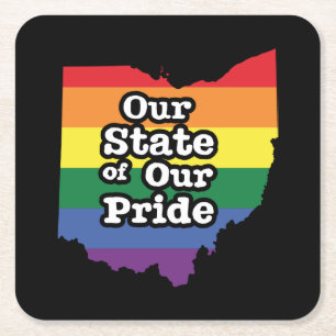 Porta-copo De Papel Quadrado Nosso Estado de Orgulho  Ohio