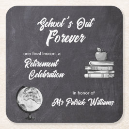 Porta-copo De Papel Quadrado Nostálgico do quadro negro Chalk Retirement do pro