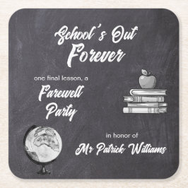 Porta-copo De Papel Quadrado Nostálgico do quadro negro de reforma do professor