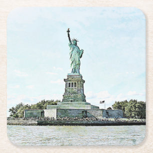 Porta-copo De Papel Quadrado Nova Iorque - estátua da liberdade